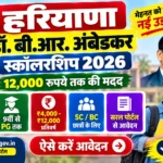 Haryana Dr Ambedkar Scholarship 2026 - Rs 4000 to Rs 12000 yearly scholarship for SC BC students of Haryana, marks criteria, income limit 4 lakh, apply online at saralharyana.gov.in