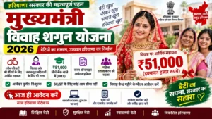 Haryana Mukhyamantri Vivah Shagun Yojana 2026 online application for Rs 51000 marriage financial assistance for girls widows divorcees, SC ST no income limit, free registration via Saral Portal