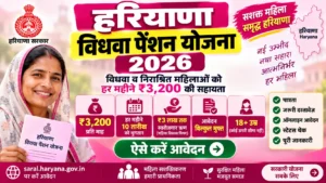 हरियाणा विधवा पेंशन योजना 2026 के तहत वित्तीय सहायता पाती महिला