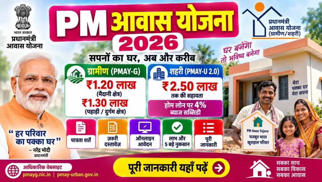 PM Awas Yojana 2026 के तहत बनता पक्का मकान