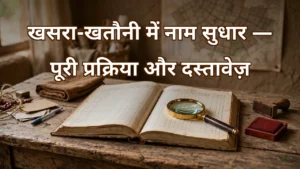 खसरा खतौनी में नाम की गलती सुधारने की प्रक्रिया — तहसील में फर्द बदल, दस्तावेज़ और खर्च की जानकारी